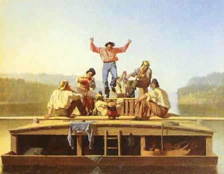George Caleb Bingham The Jolly Flatboatmen Germany oil painting art